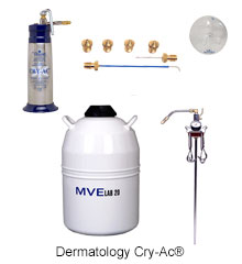 Kit Tank Liquid Nitrogen Cry-Ac-3 Withdrawal Tube 20 Liter  Dewar 5 Tip Dermatology Package by Brymill Cryogenic Systems, Inc.  ID BRY-1002